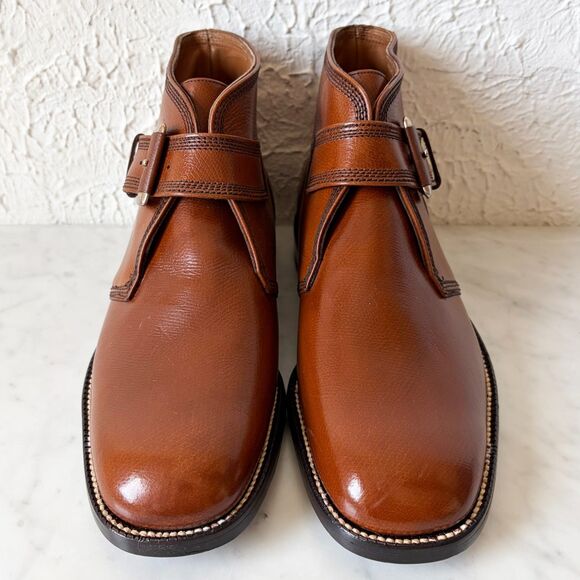 Vintage Florsheim Imperial Guardsman Boot Size 9 Brown Leather Monk Strap Unworn